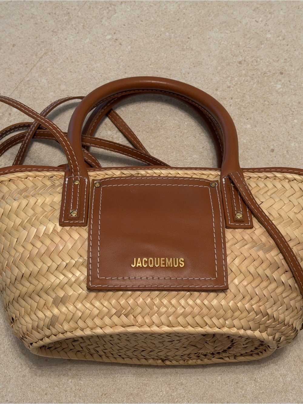 Jacquemus Petit Le Panier Soli Raffia Tote